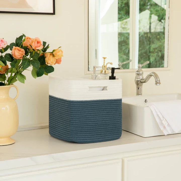 11" Cube Rope Basket 3 Pack - Oiahomy