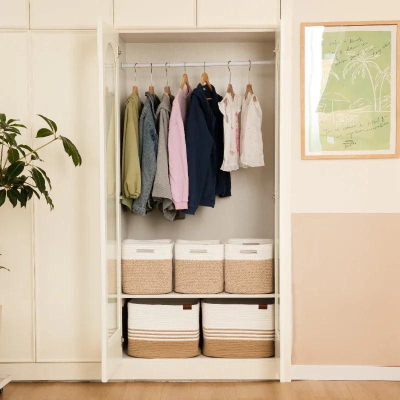 11" Cube Rope Basket 3 Pack - Oiahomy