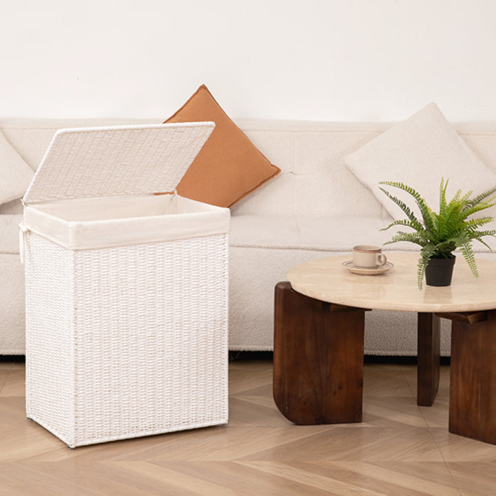 Portable Handmade Wicker Laundry Hampers With Lid - Oiahomy