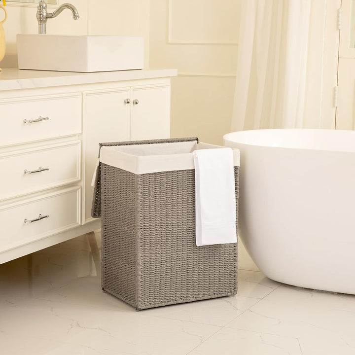Portable Handmade Wicker Laundry Hampers With Lid - Oiahomy