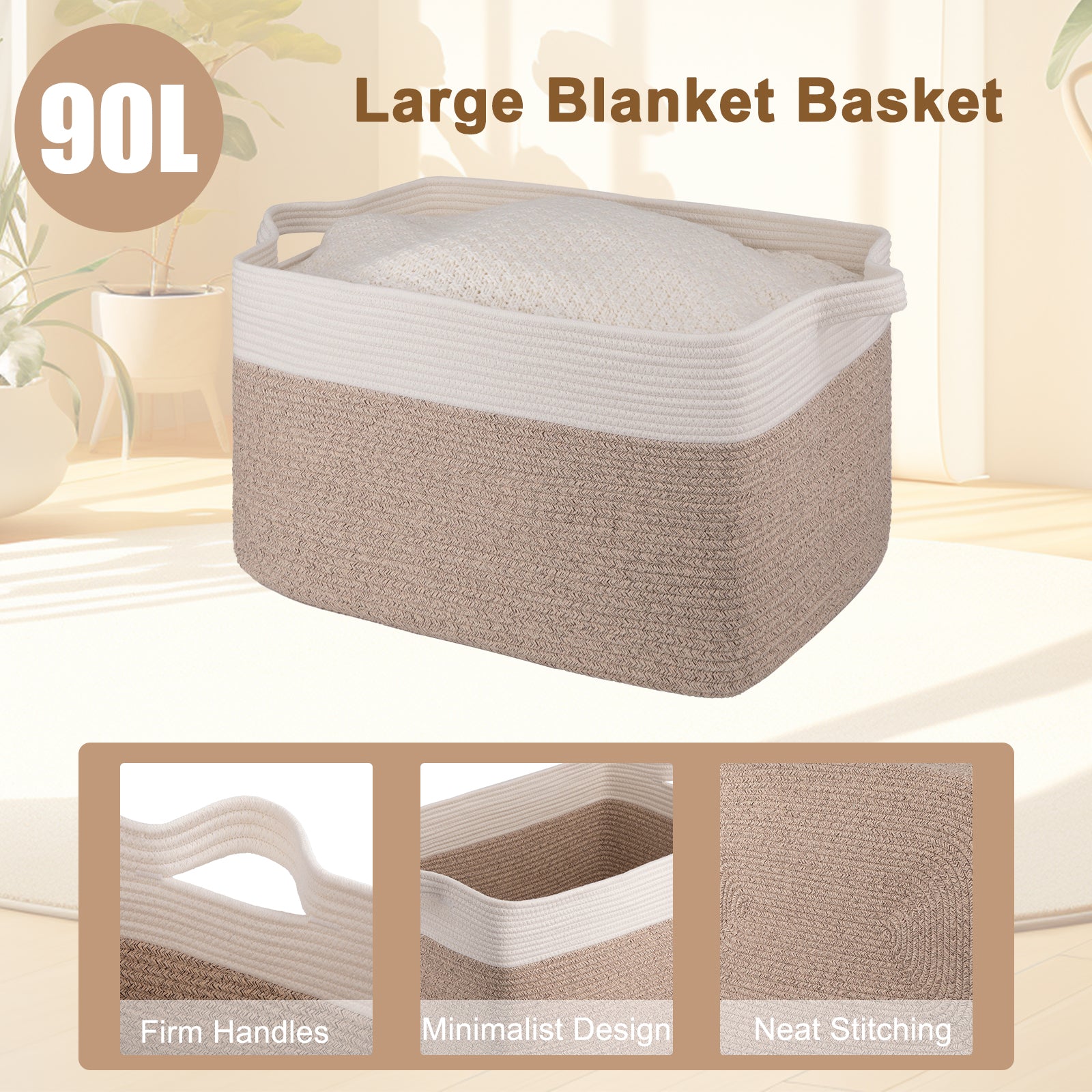 24" X 17"x 14" Extra Large Collapsible Laundry Basket With Handles - Oiahomy