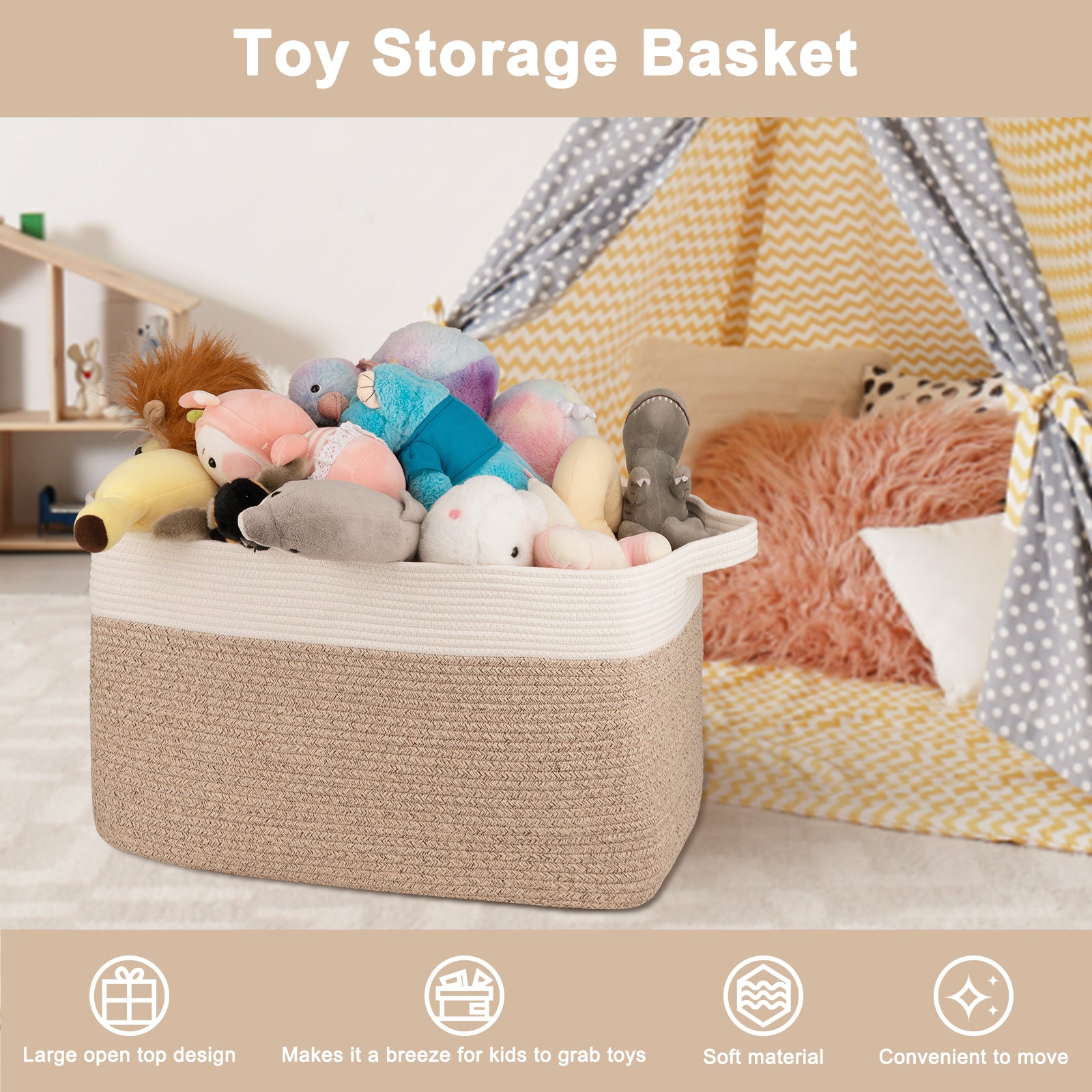 24" X 17"x 14" Extra Large Collapsible Laundry Basket With Handles - Oiahomy