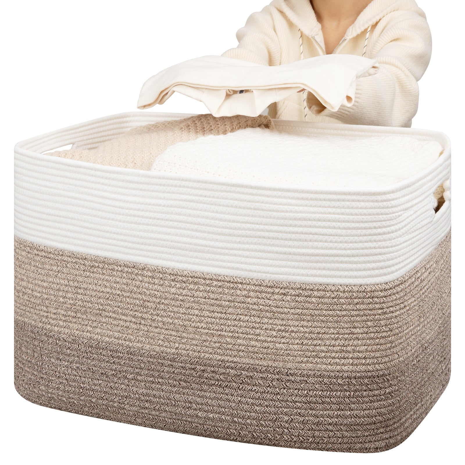OIAHOMY Extra Large Woven Blanket Hamper - Oiahomy