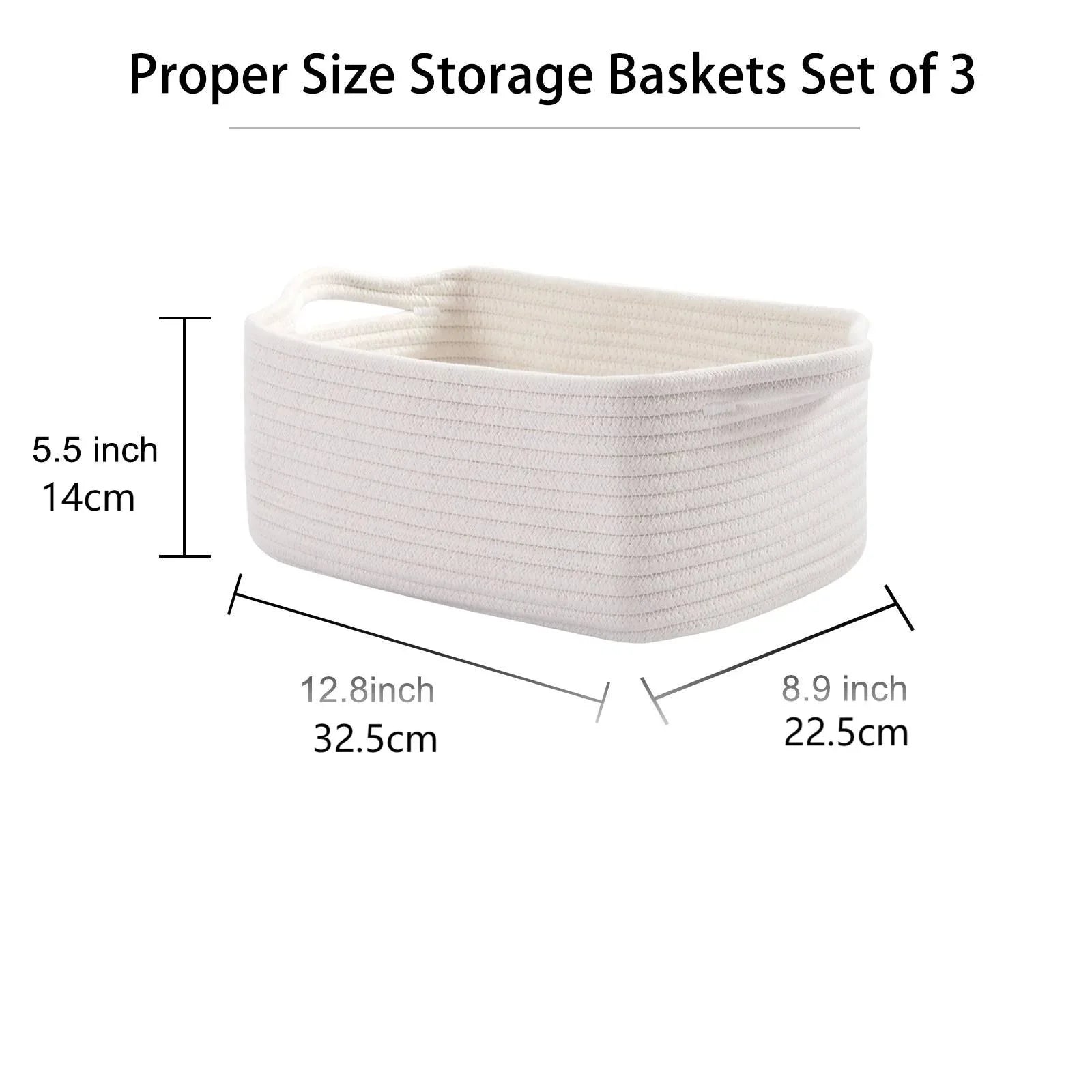 3 Pack Cotton Rope Baskets - Oiahomy
