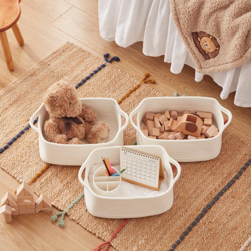 3 Pack Cotton Rope Baskets - Oiahomy