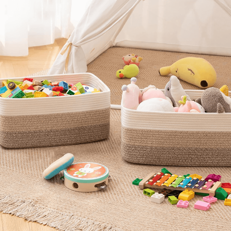 Oiahomy Rope Toy Basket 2 Packs Gradient Yellow - Oiahomy