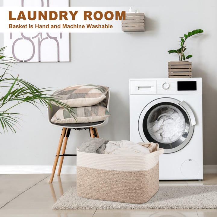 20”x16”x12” Cotton Rope Decorative Storage Basket - Oiahomy