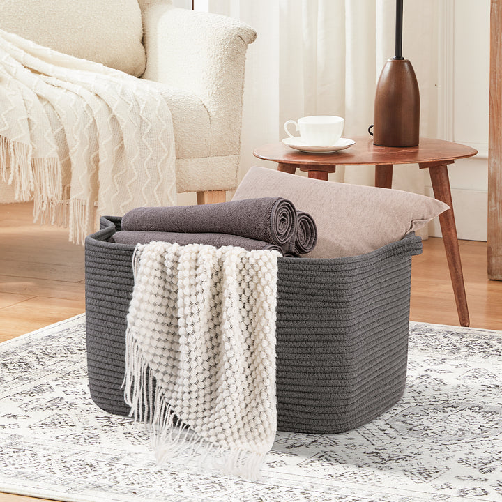 19.7”x15.8”x11.8” Rectangular Storage Basket With Handle - Oiahomy