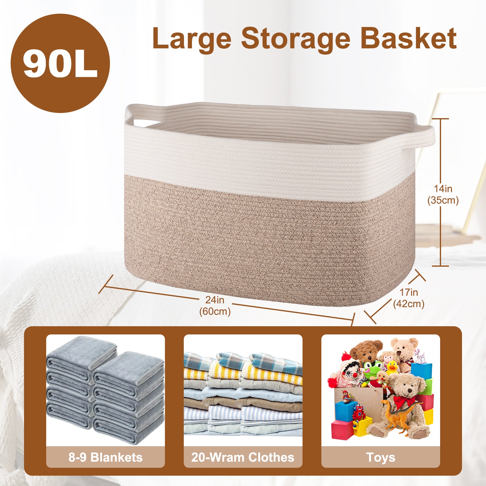 24" X 17"x 14" Extra Large Collapsible Laundry Basket With Handles - Oiahomy