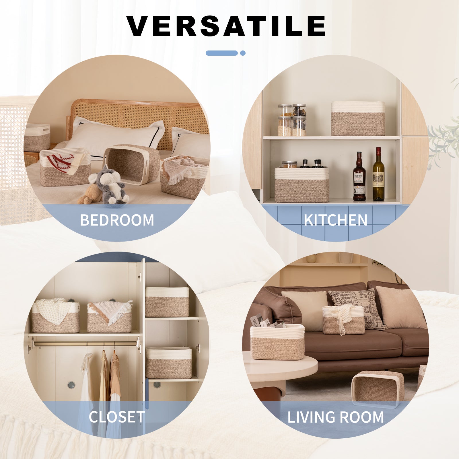 13"x7.8"x9" Storage Baskets for Organizing 4 Pack - Oiahomy