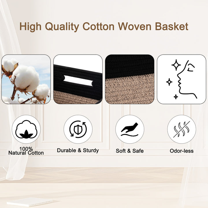 11" Cube Rope Basket 3 Pack - Oiahomy