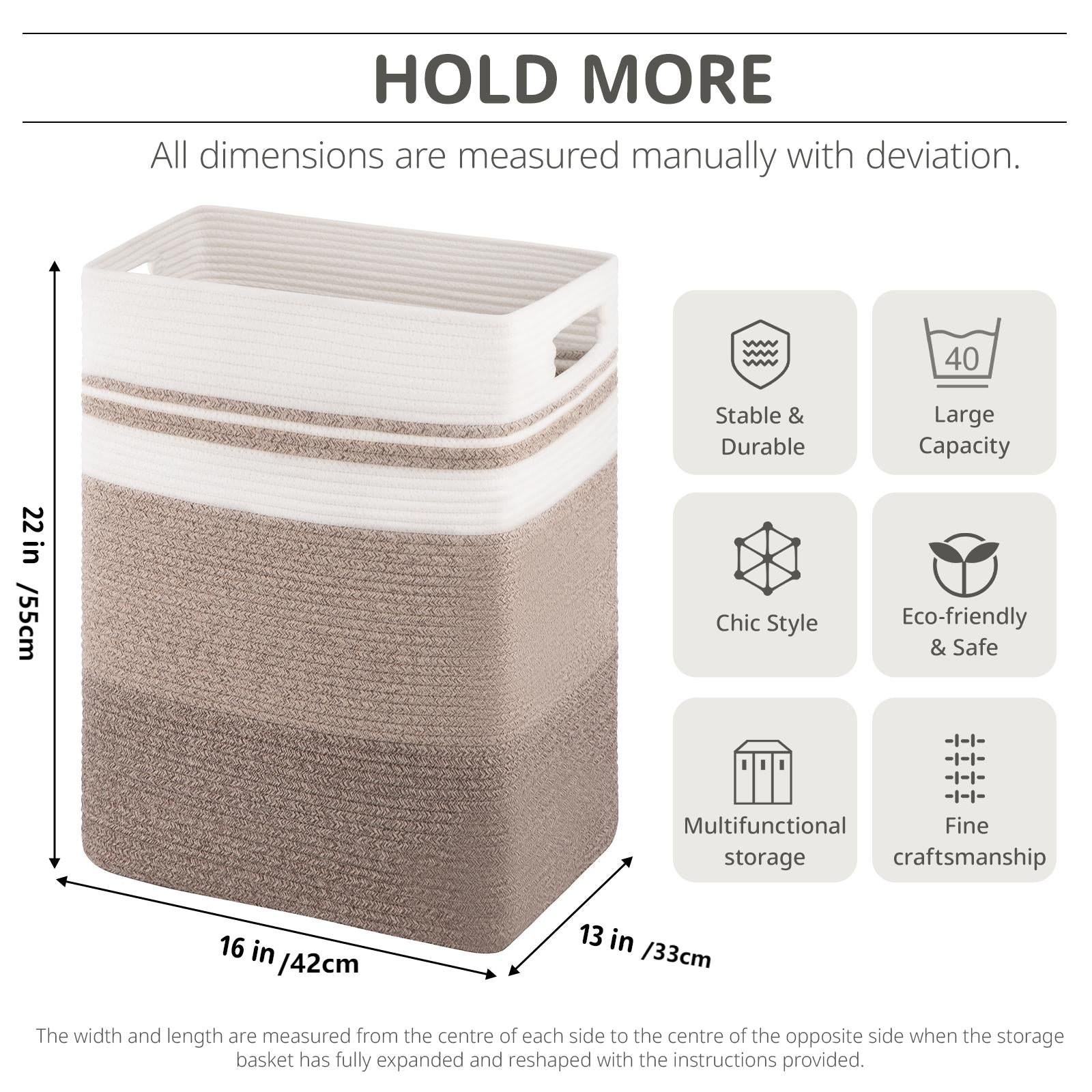 22"x16"x13" Woven Laundry Hamper - Oiahomy