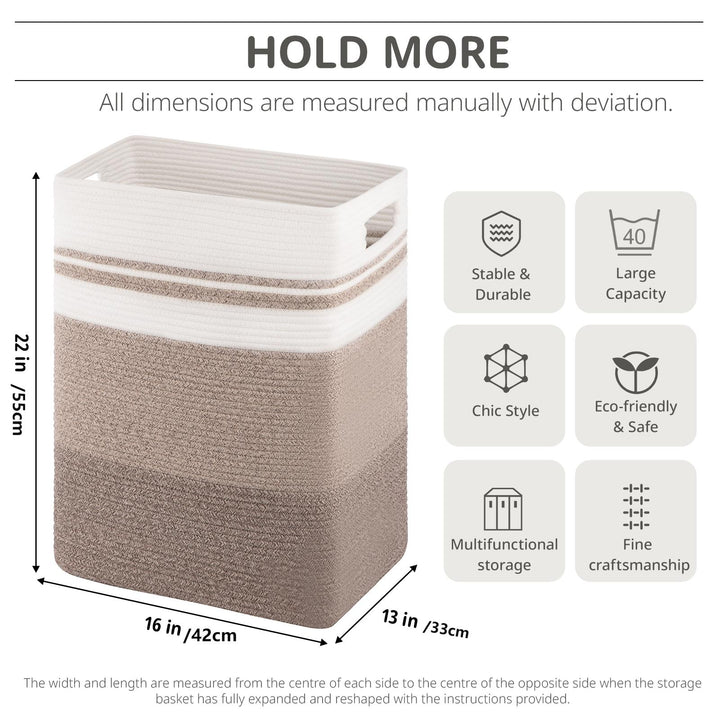 22"x16"x13" Woven Laundry Hamper - Oiahomy