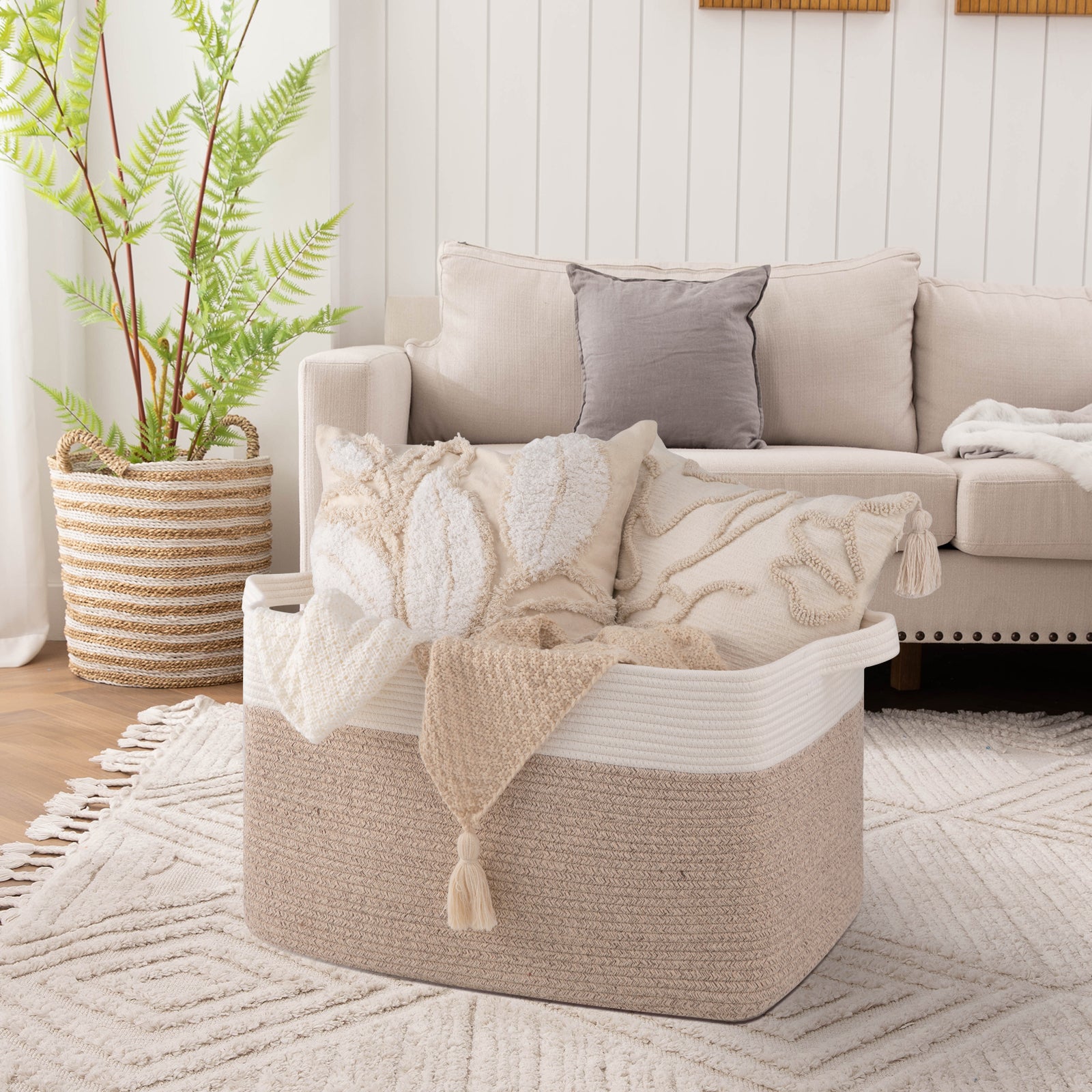 24" X 17"x 14" Extra Large Collapsible Laundry Basket With Handles - Oiahomy