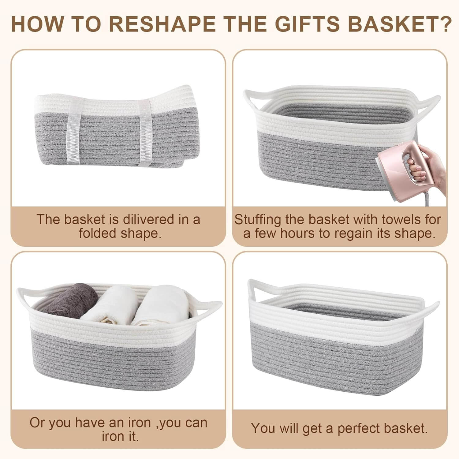 Oiahomy Rope Storage Basket For Pet - Oiahomy