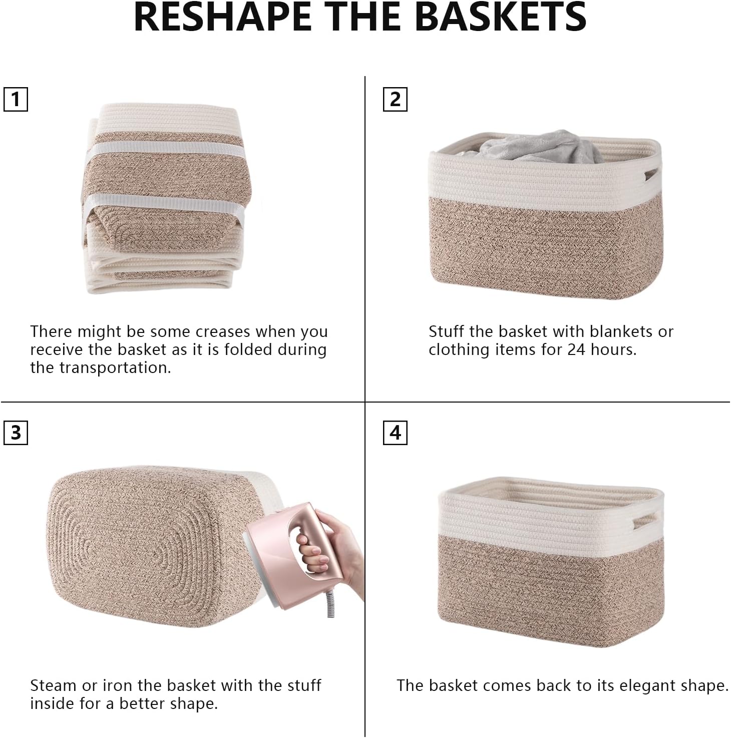 13"x7.8"x9" Storage Baskets for Organizing 4 Pack - Oiahomy