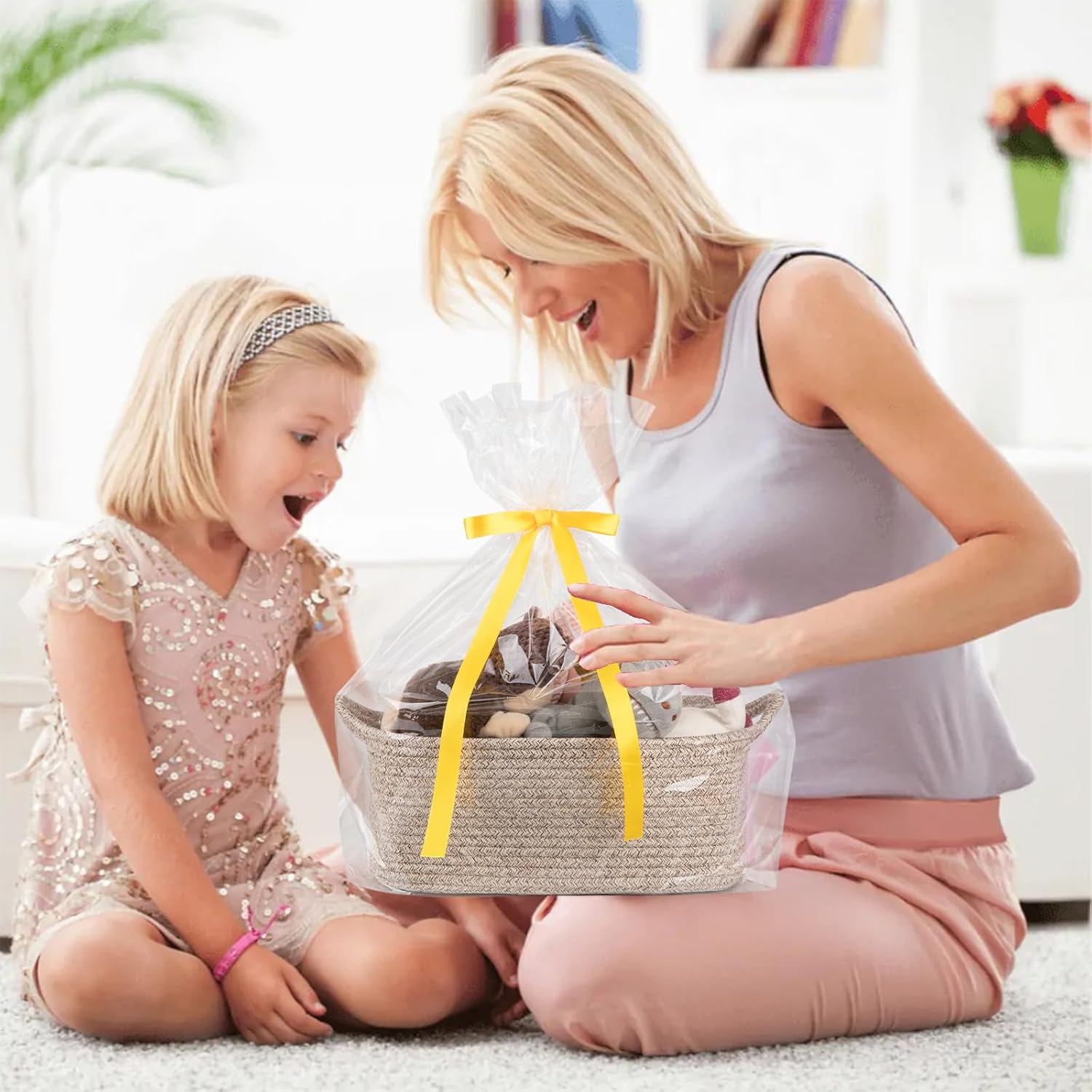 OIAHOMY Pet Toy Organizer Woven Storage Basket - Oiahomy