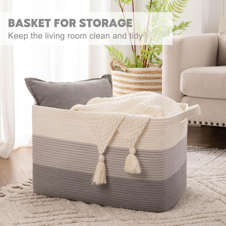 20''×16''×12'' Woven Blanket Basket - Oiahomy