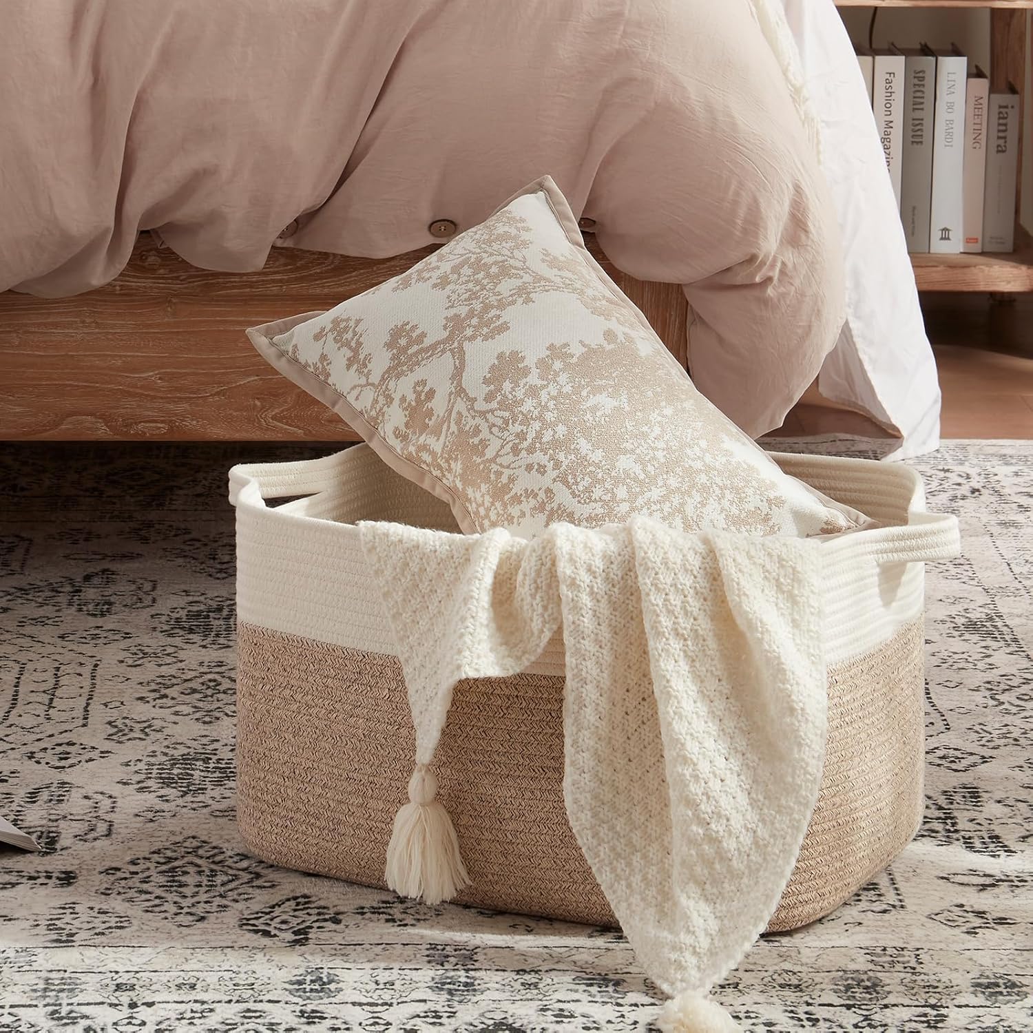 20”x16”x12” Cotton Rope Decorative Storage Basket - Oiahomy