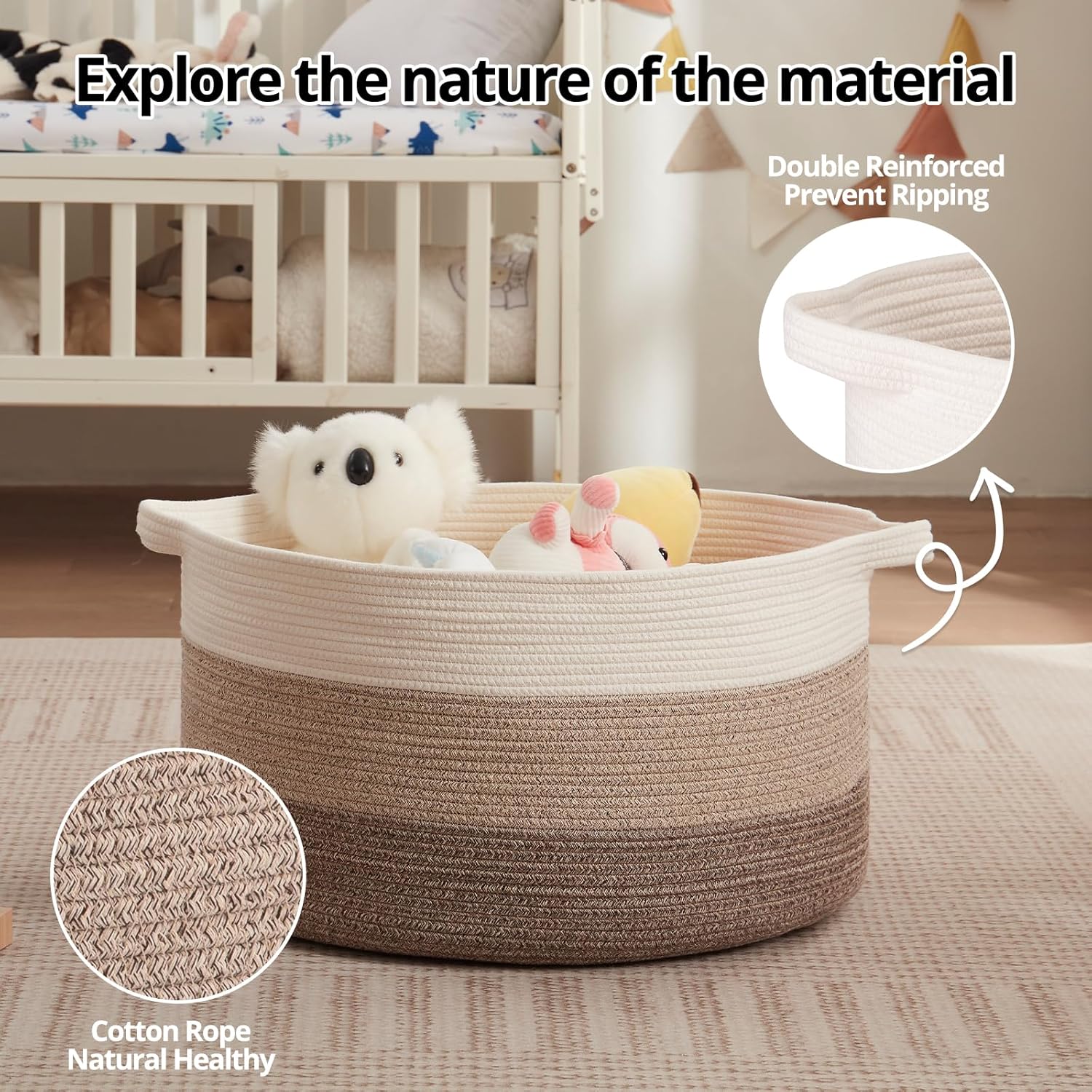 23’’ x 23’’ x 13’’ Extra Large Storage Basket - Oiahomy
