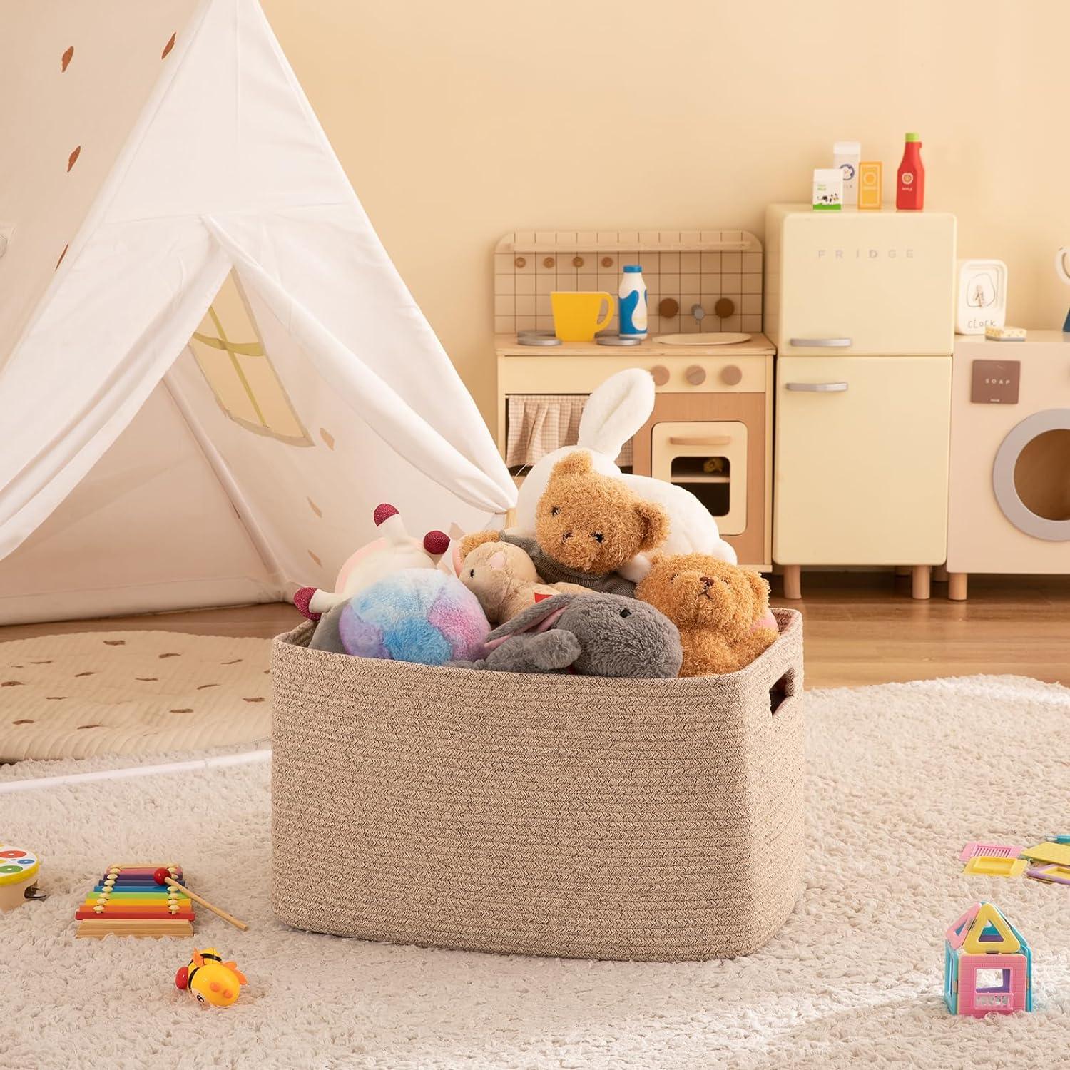 22”x17”x12” Storage Basket With Handle - Oiahomy