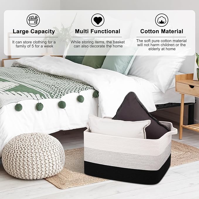 20''×16''×12'' Woven Blanket Basket - Oiahomy