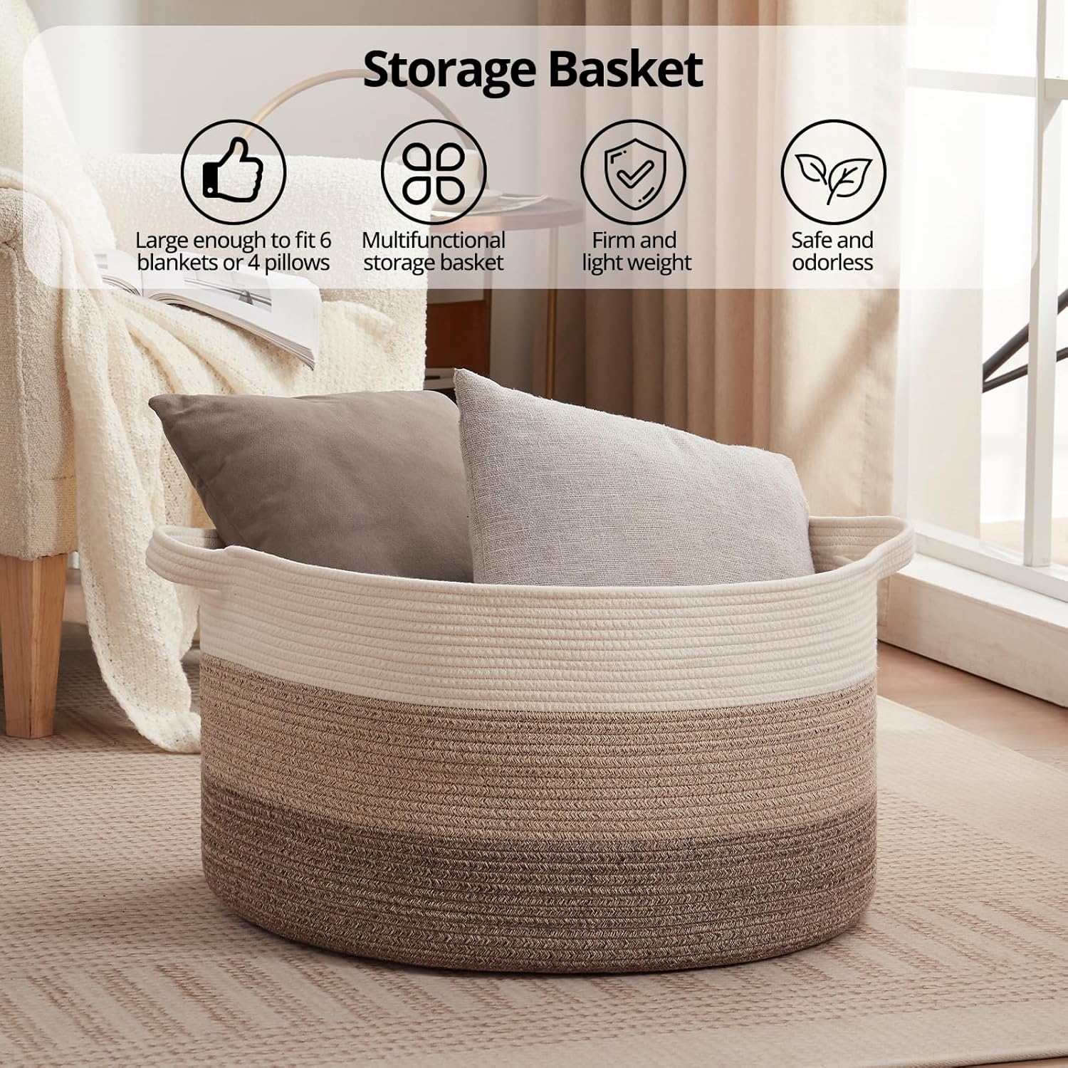 23’’ x 23’’ x 13’’ Extra Large Storage Basket - Oiahomy