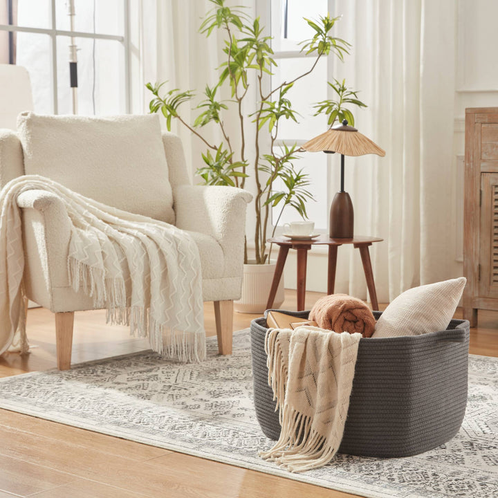 19.7”x15.8”x11.8” Rectangular Storage Basket With Handle - Oiahomy