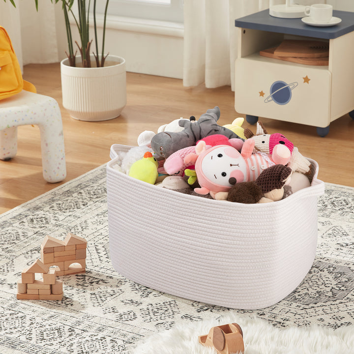 19.7”x15.8”x11.8” Rectangular Storage Basket With Handle - Oiahomy