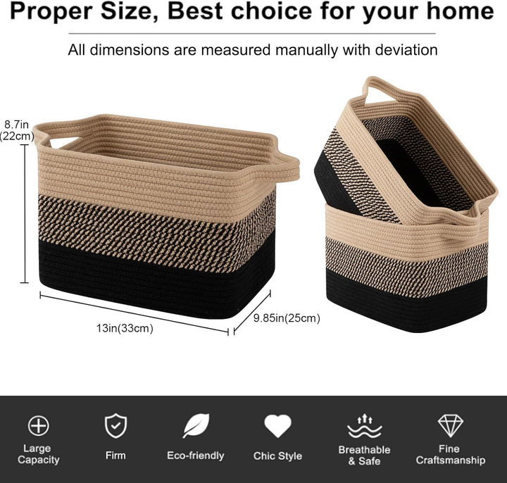 OIAHOMY Woven Baskets Storage Bins Set with Handles - Oiahomy