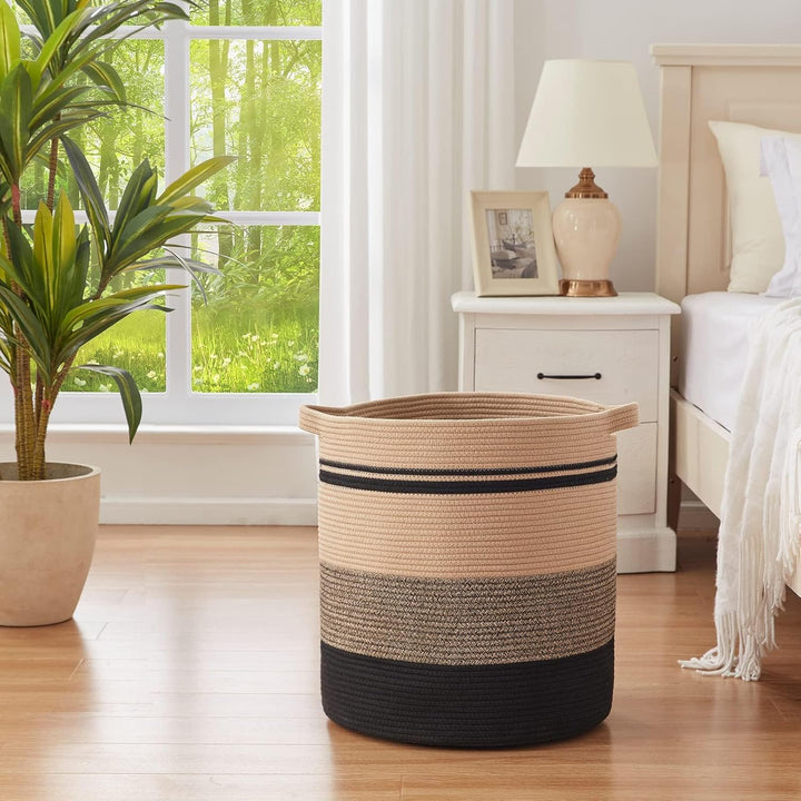 OIAHOMY Decorative Basket Woven Storage Hamper for Living room - Oiahomy