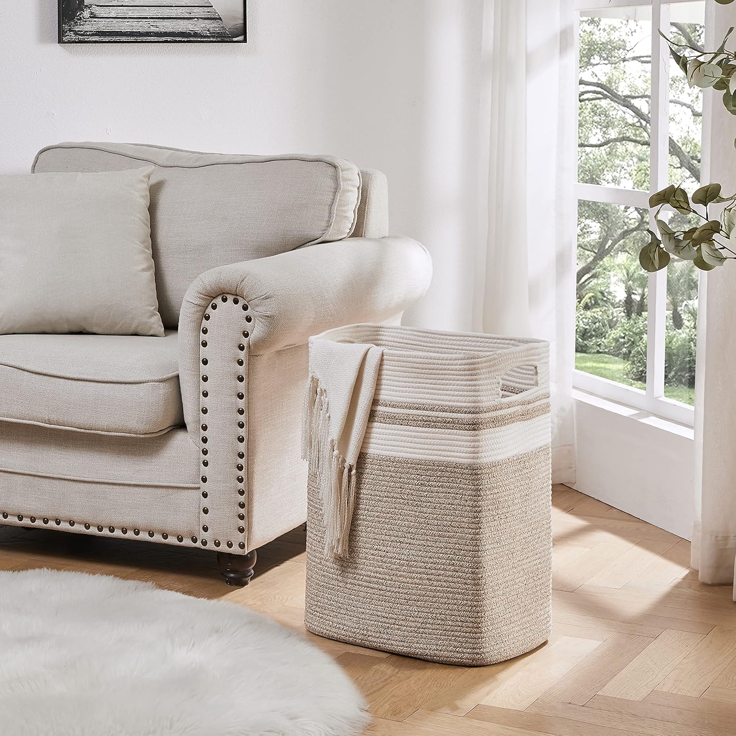 OIAHOMY Large Woven Organizer Bin - Oiahomy