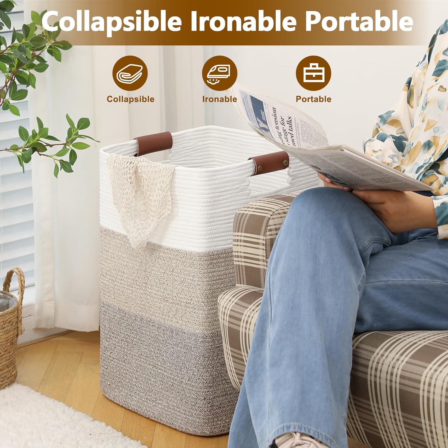 OIAHOMY Home Organizing Storage Hamper with Handles - Oiahomy