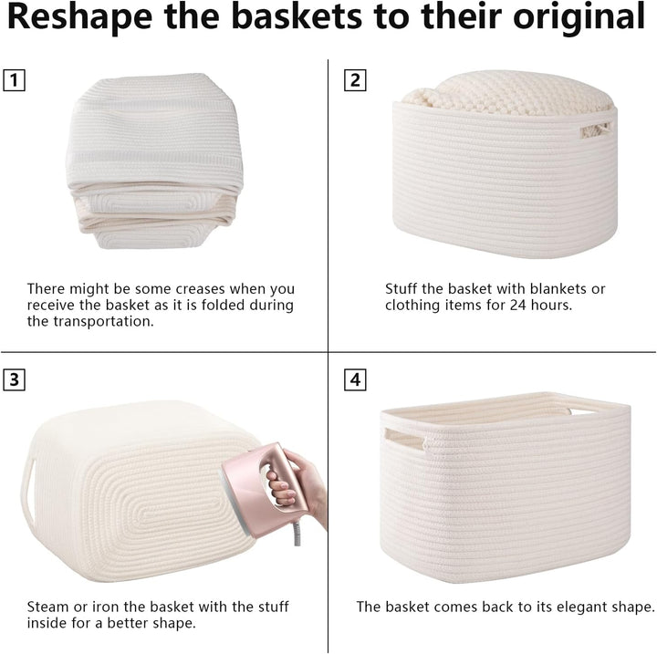 OIAHOMY 4 Pack Woven Baskets for Storage - Oiahomy