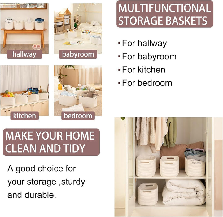 OIAHOMY 4 Pack Woven Baskets for Storage - Oiahomy