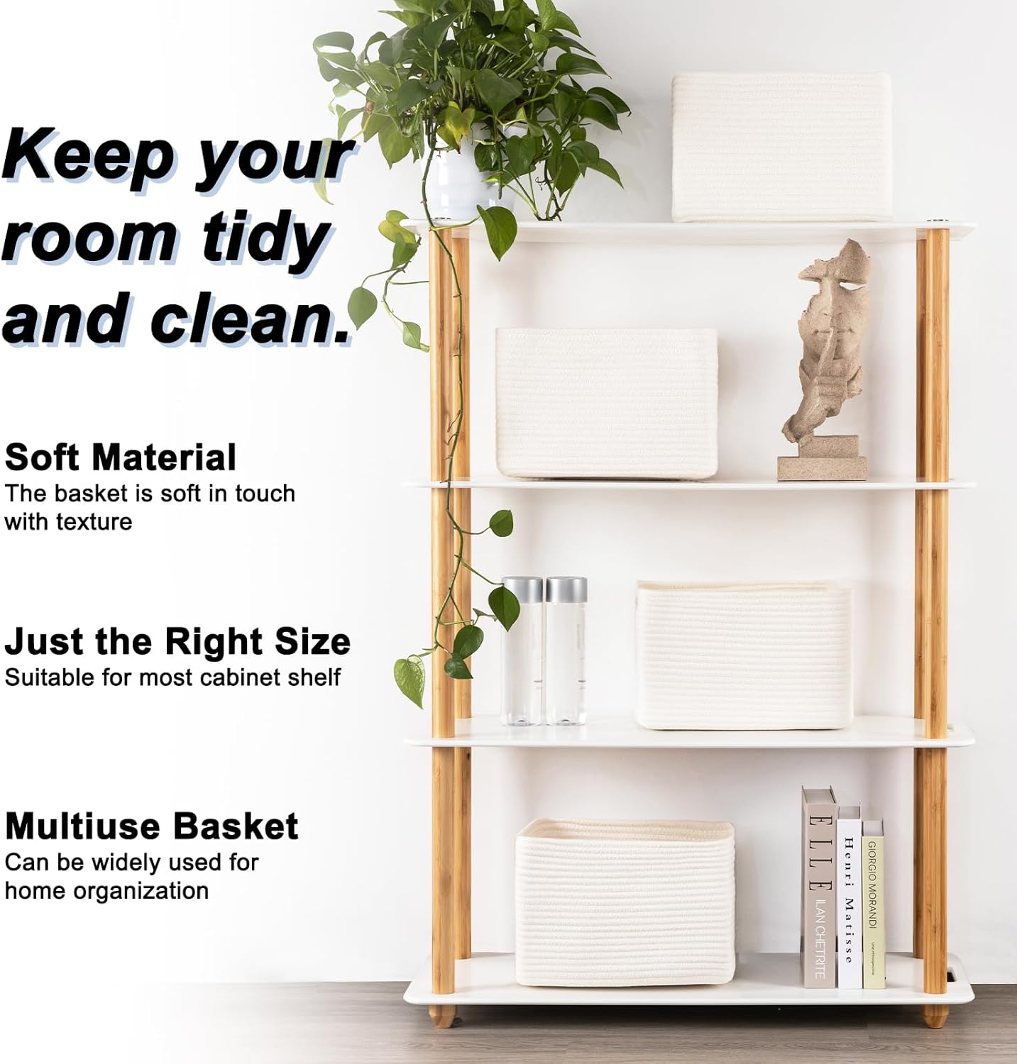 OIAHOMY 4 Pack Woven Baskets for Storage - Oiahomy