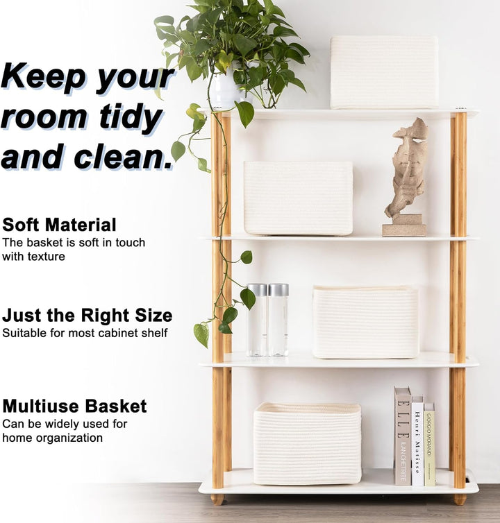 OIAHOMY 4 Pack Woven Baskets for Storage - Oiahomy