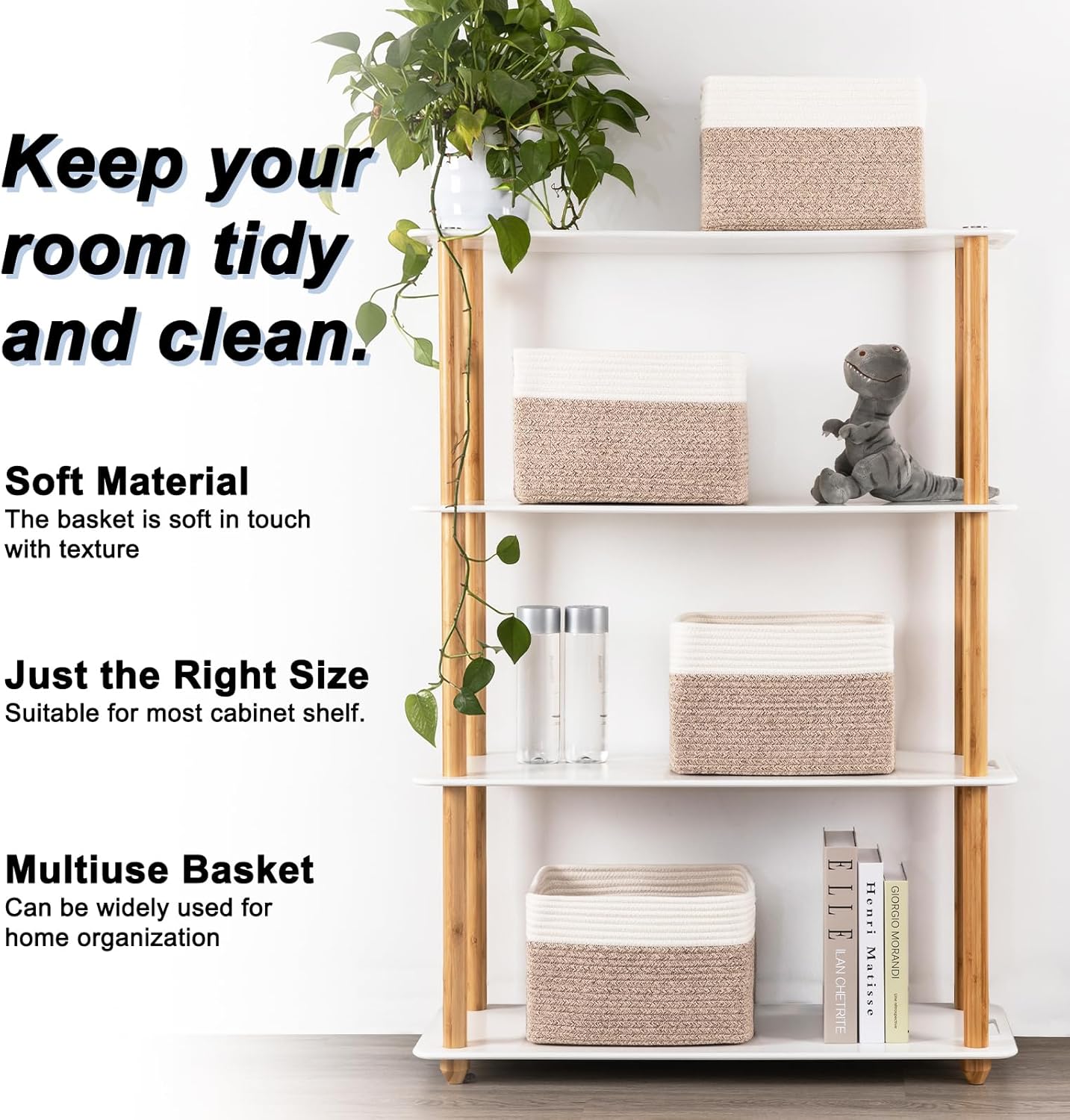 OIAHOMY 4 Pack Durable Basket Toy Storage Bins - Oiahomy