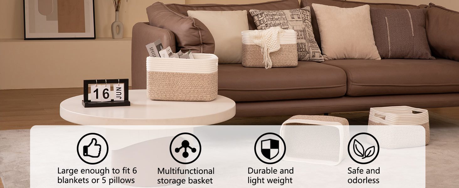 OIAHOMY 4 Pack Storage Baskets for Organizing - Oiahomy