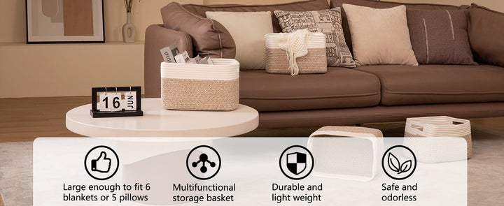 OIAHOMY 4 Pack Storage Baskets for Organizing - Oiahomy