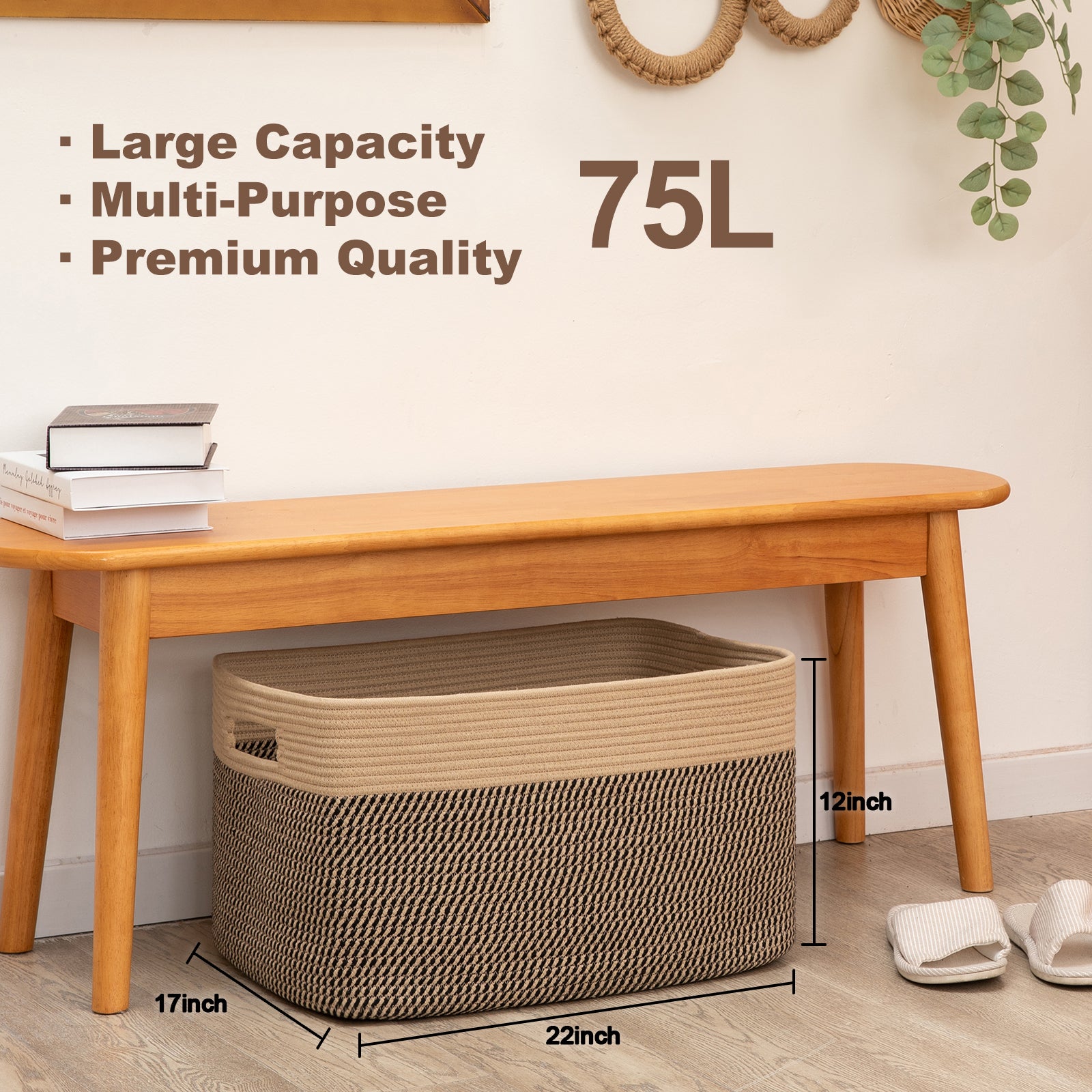 Handmade Woven Storage Cotton Basket - Oiahomy