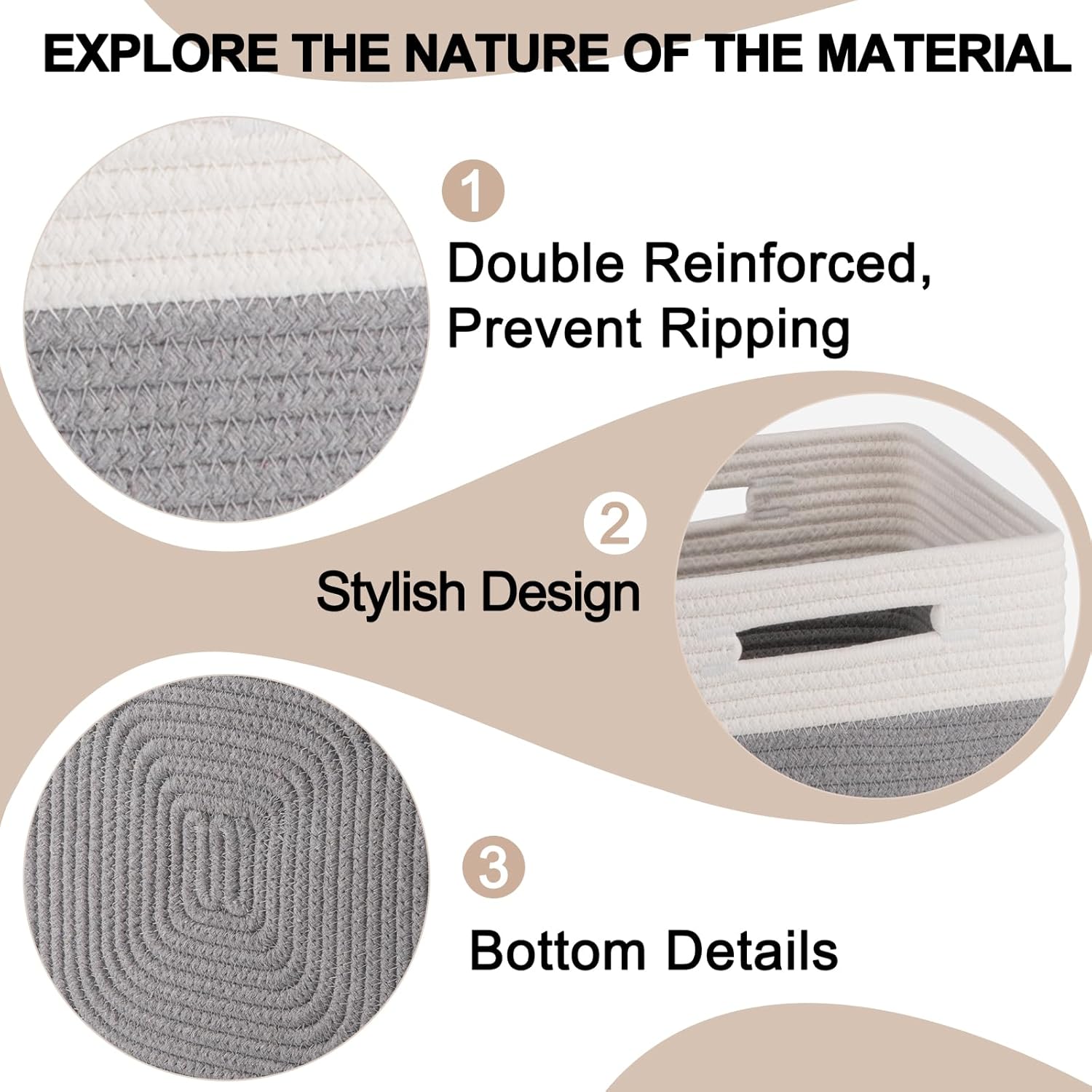 OIAHOMY Woven Basket Closets Bins - Oiahomy