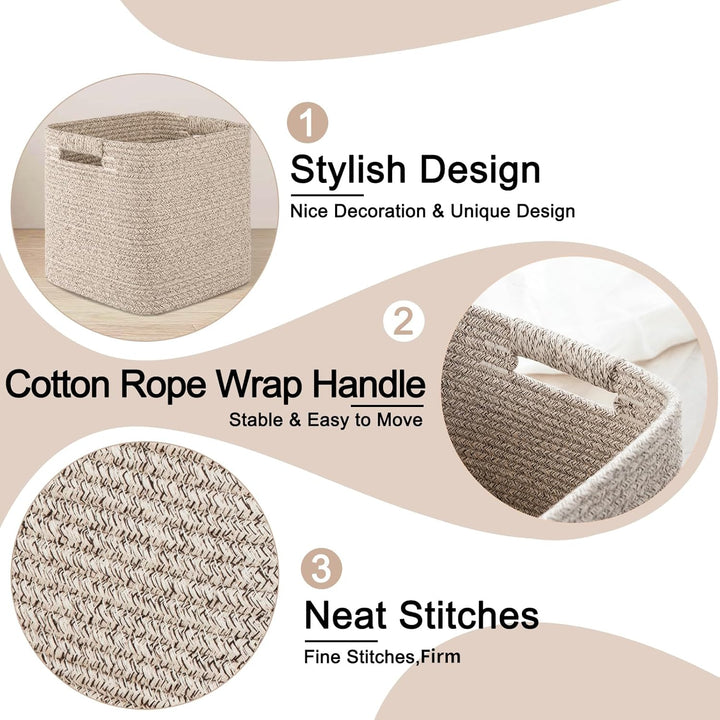 OIAHOMY 3-Pack Square Storage Baskets for Shelves - Oiahomy