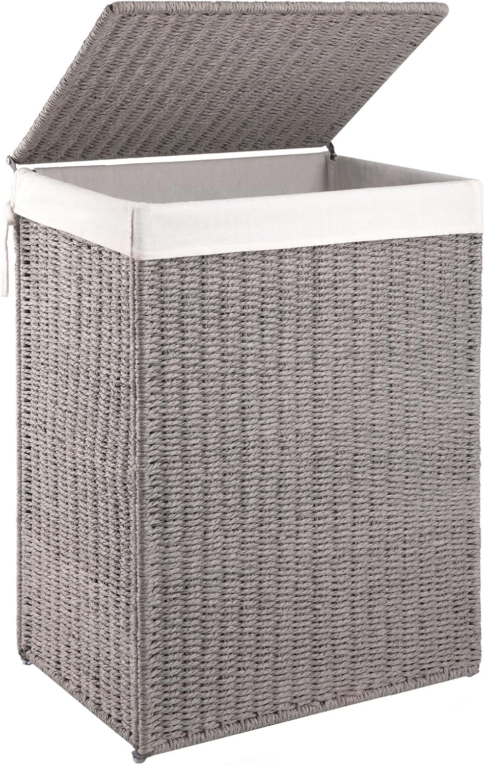 OIAHOMY Foldable Woven Paper Rope Basket Wicker Hamper - Oiahomy