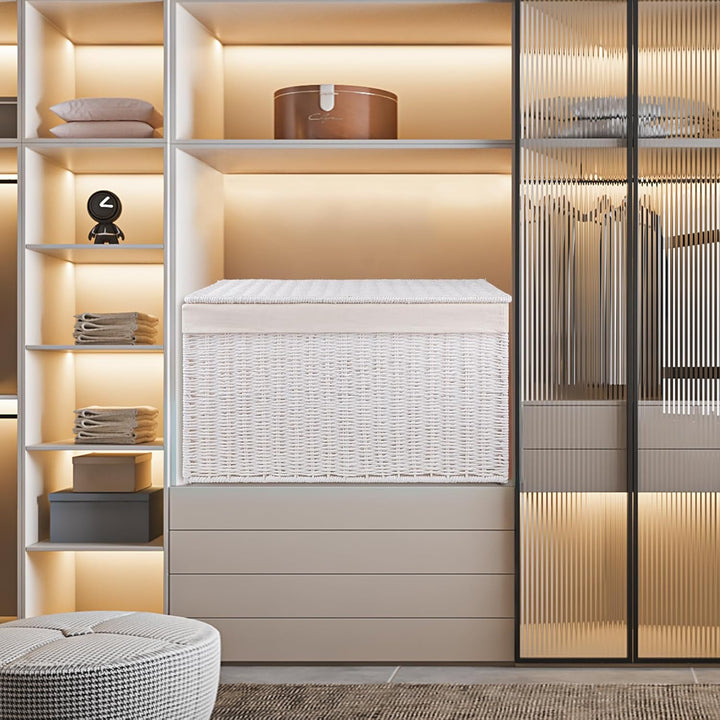 OIAHOMY 105L Blanket Basket with Removable Separated Liner Bag - Oiahomy