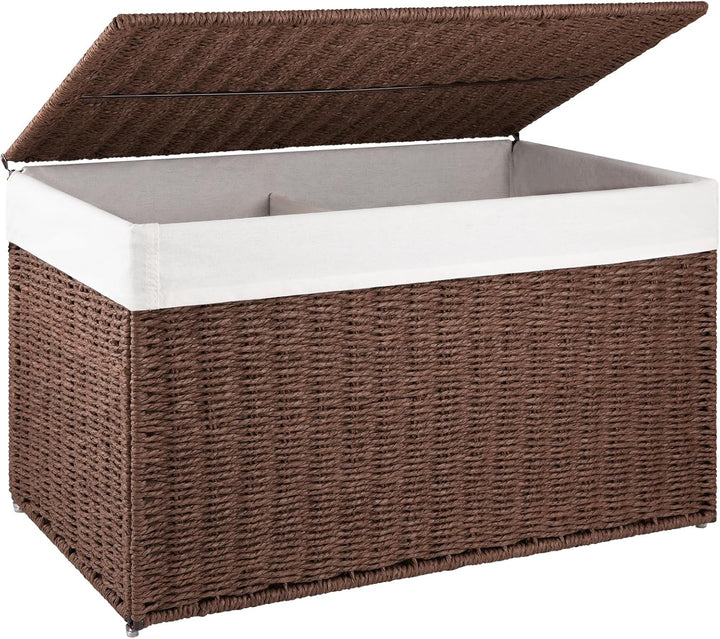 OIAHOMY 105L Blanket Basket with Removable Separated Liner Bag - Oiahomy