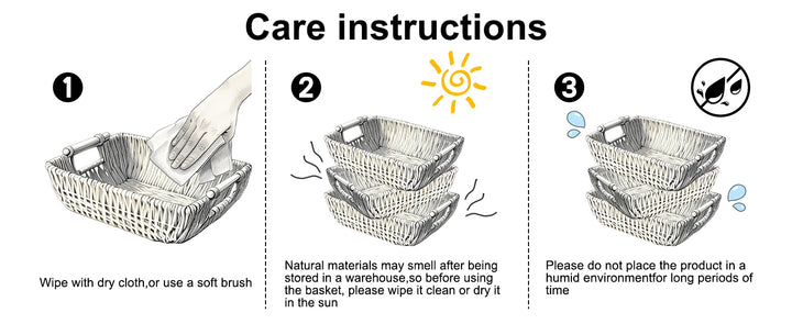 OIAHOMY 2 Pack Paper Rope Wicker Organizers Basket with Wooden Handles - Oiahomy