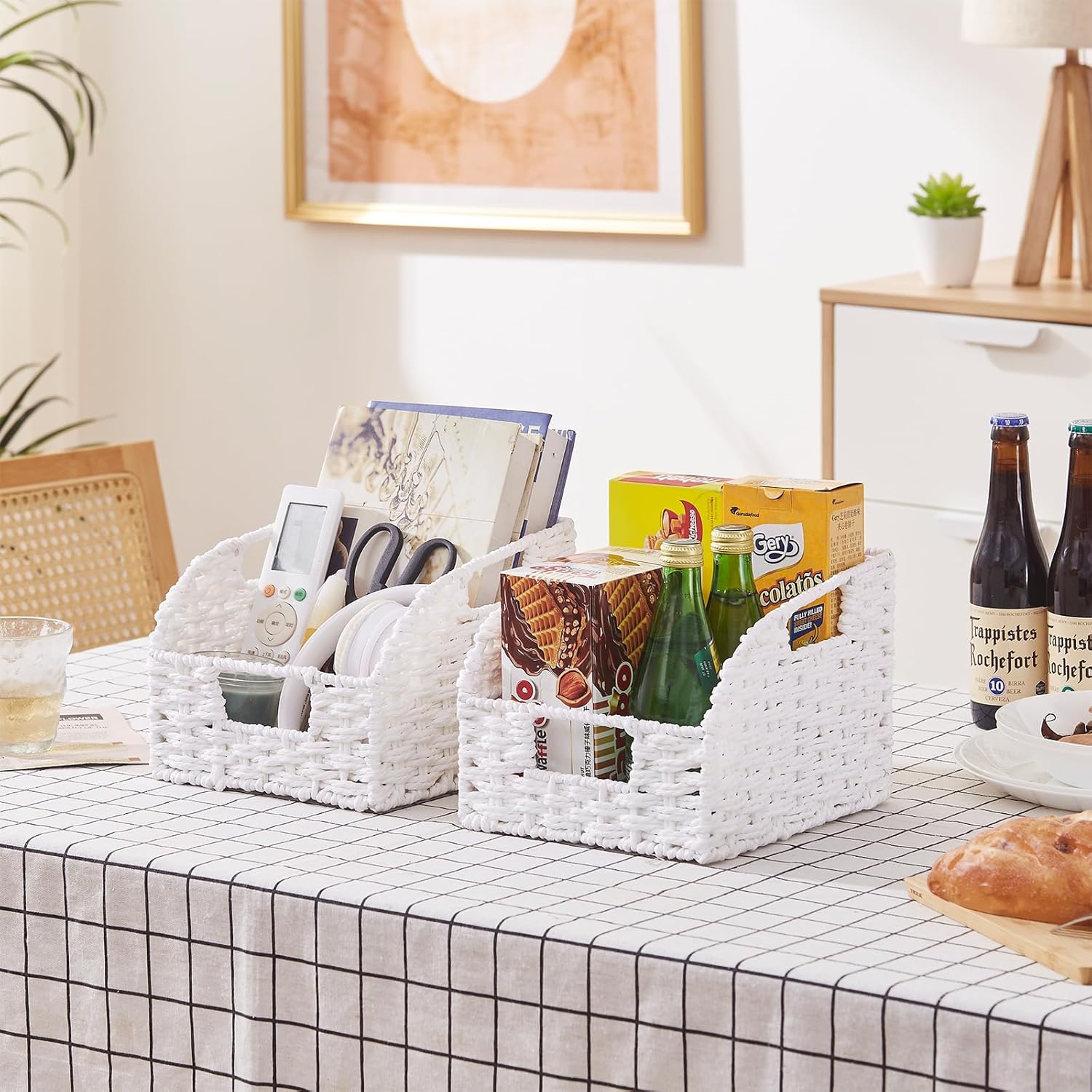 OIAHOMY 2-Pack Wicker Storage Bins Pantry Baskets for Organizing - Oiahomy