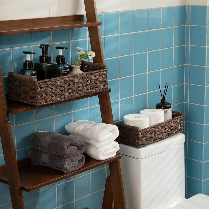 OIAHOMY 2 Pack Wicker Bin Home Organizer Storage Basket - Oiahomy