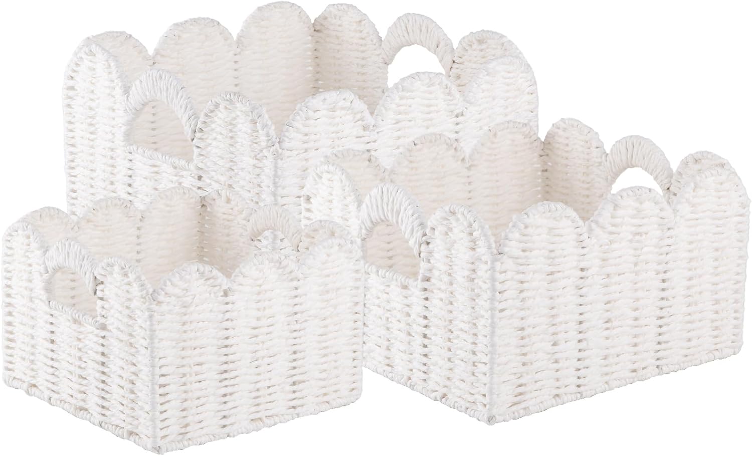 OIAHOMY 3 Packs Home Decorative Bookshelf Organization Cosmetic Storage Basket - Oiahomy